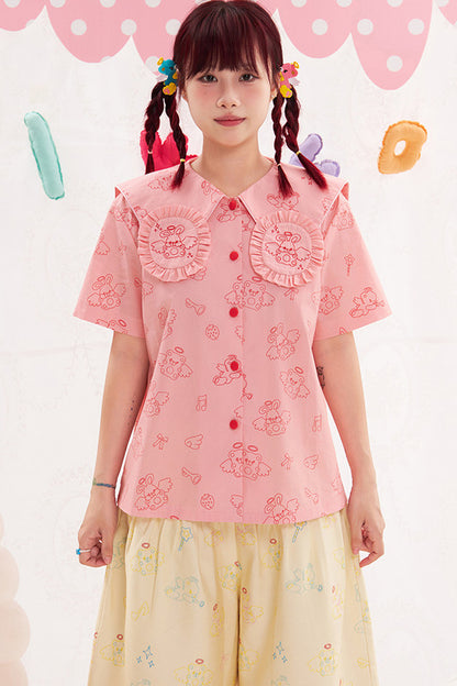 Bunny Collar Loose Blouse