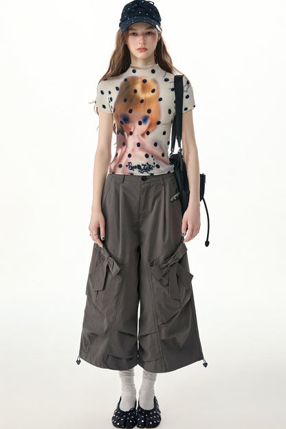 White Polka Dot Doll Print T-Shirt