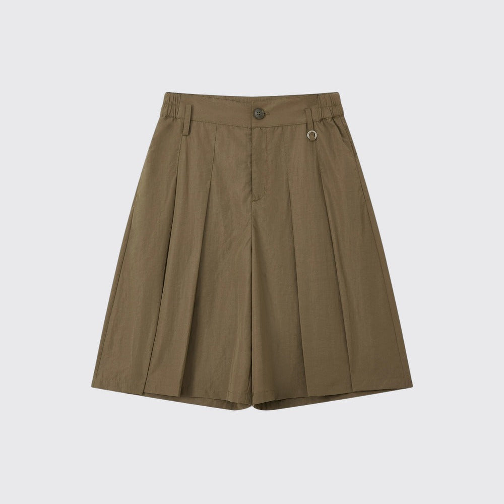 Mid-Length A-Line Pleated Skirt Pants