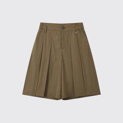 Mid-Length A-Line Pleated Skirt Pants