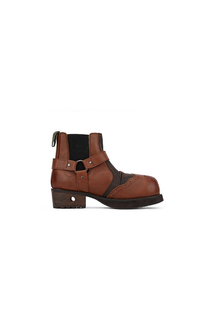 Retro Distressed Brown Short Boots