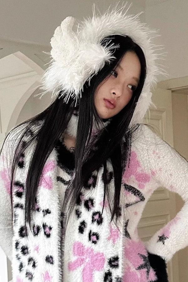 White Angel Wings Plush Earmuffs