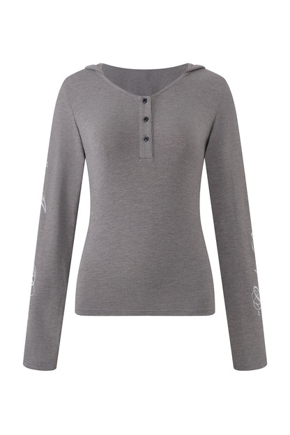 Henley Three Button Knit Top