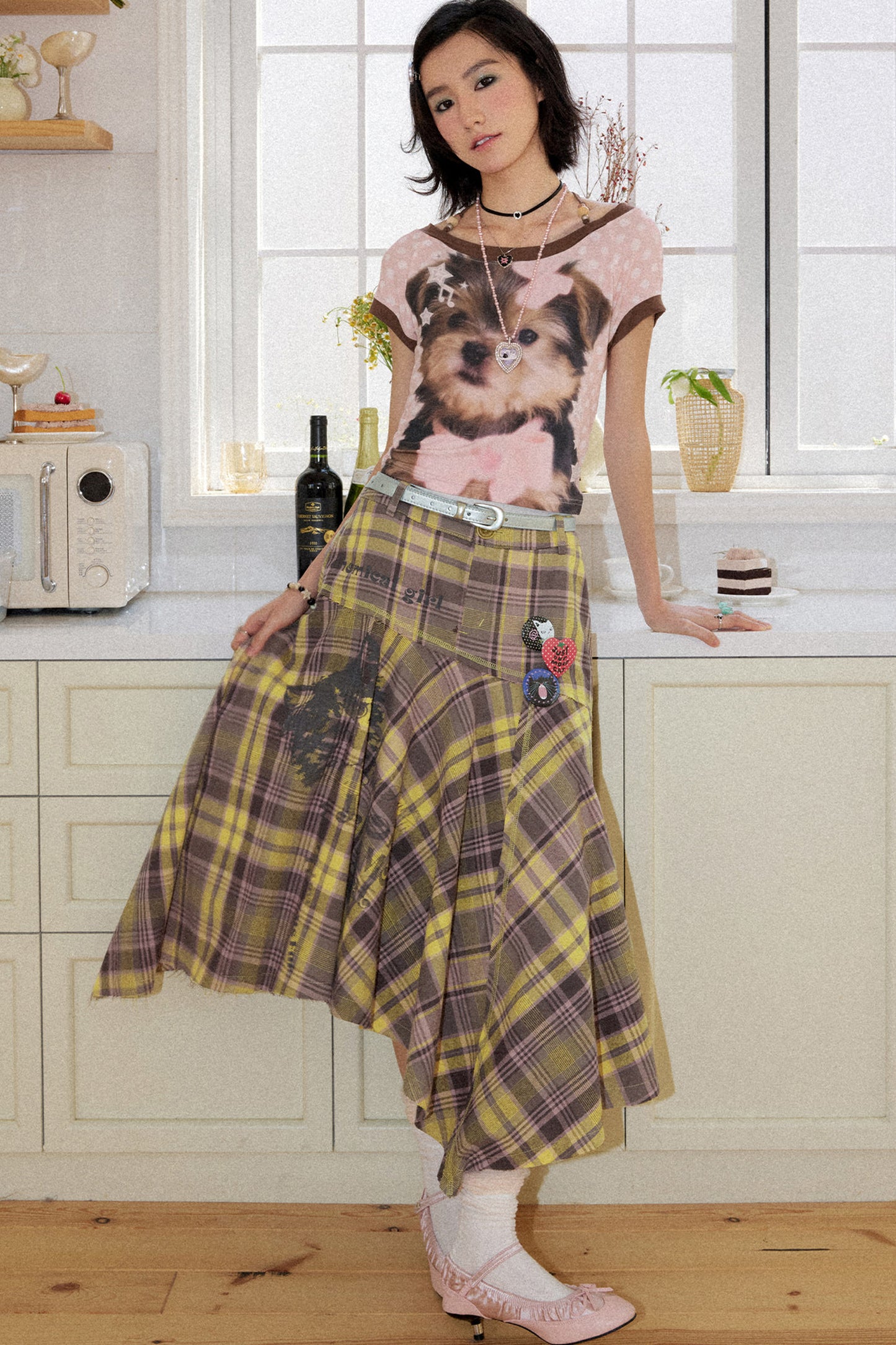 Puppy Polka Dot Retro Top
