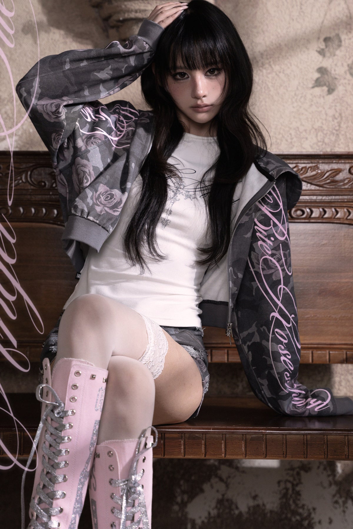 Rose Camouflage Denim Jacket