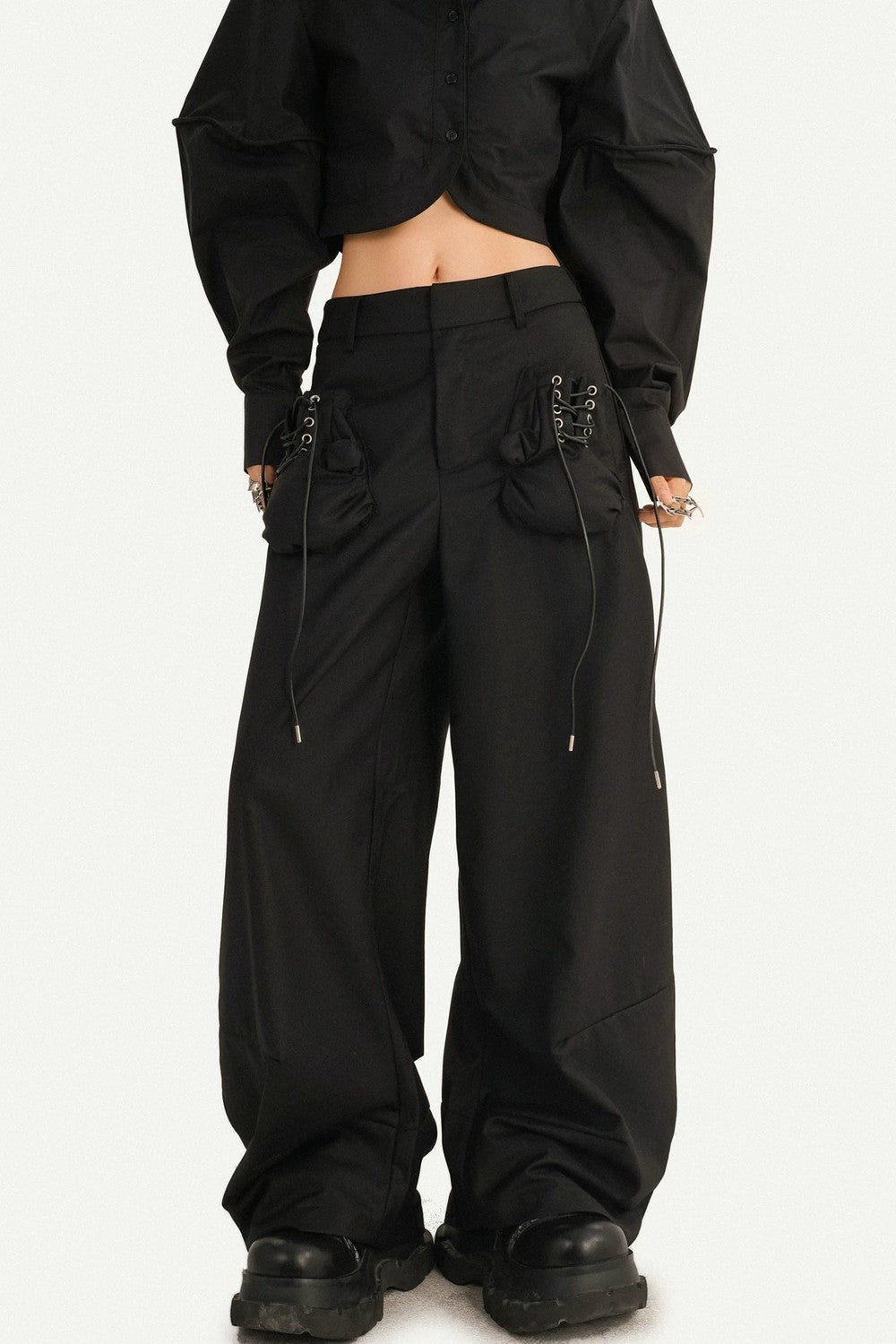 Minimalist High-Waist Wide-Leg Pants