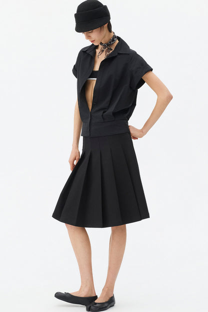 Satin-Like Lyocell Short-Sleeve Shirt