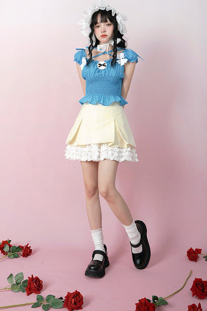 Heavenly Pleated Lace Skirt