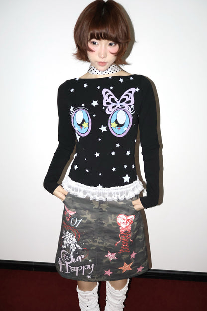 Comic Eye Long Sleeve Top