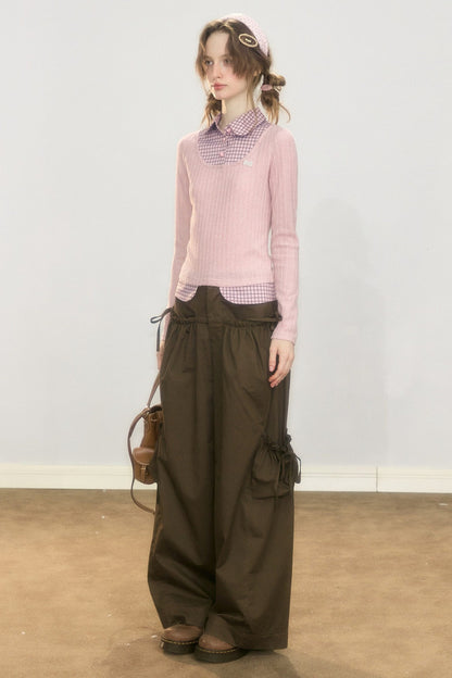 High-Waisted Pocket Workwear Wide-Leg Pants