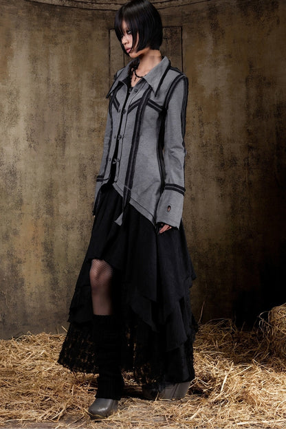 Two-Way Raw Edge Outerwear Shirt
