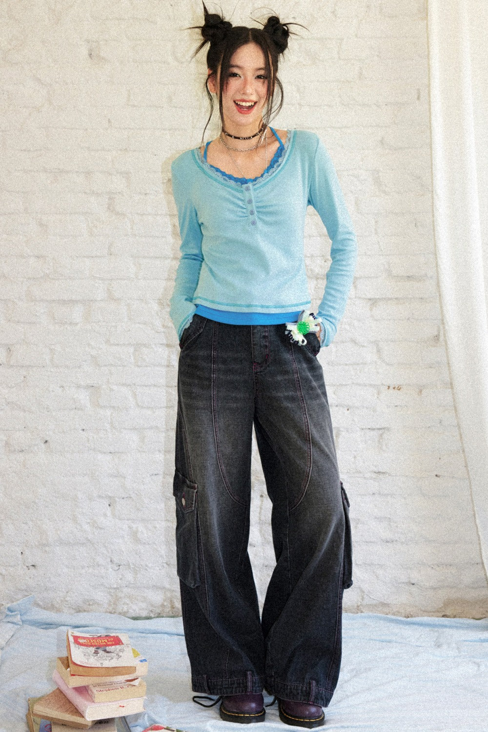 Slim Fit Short High-Stretch Knit T-Shirt Set-Up