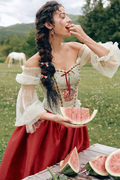 Berry Basket Floral Bra And Short Dress Set-Up