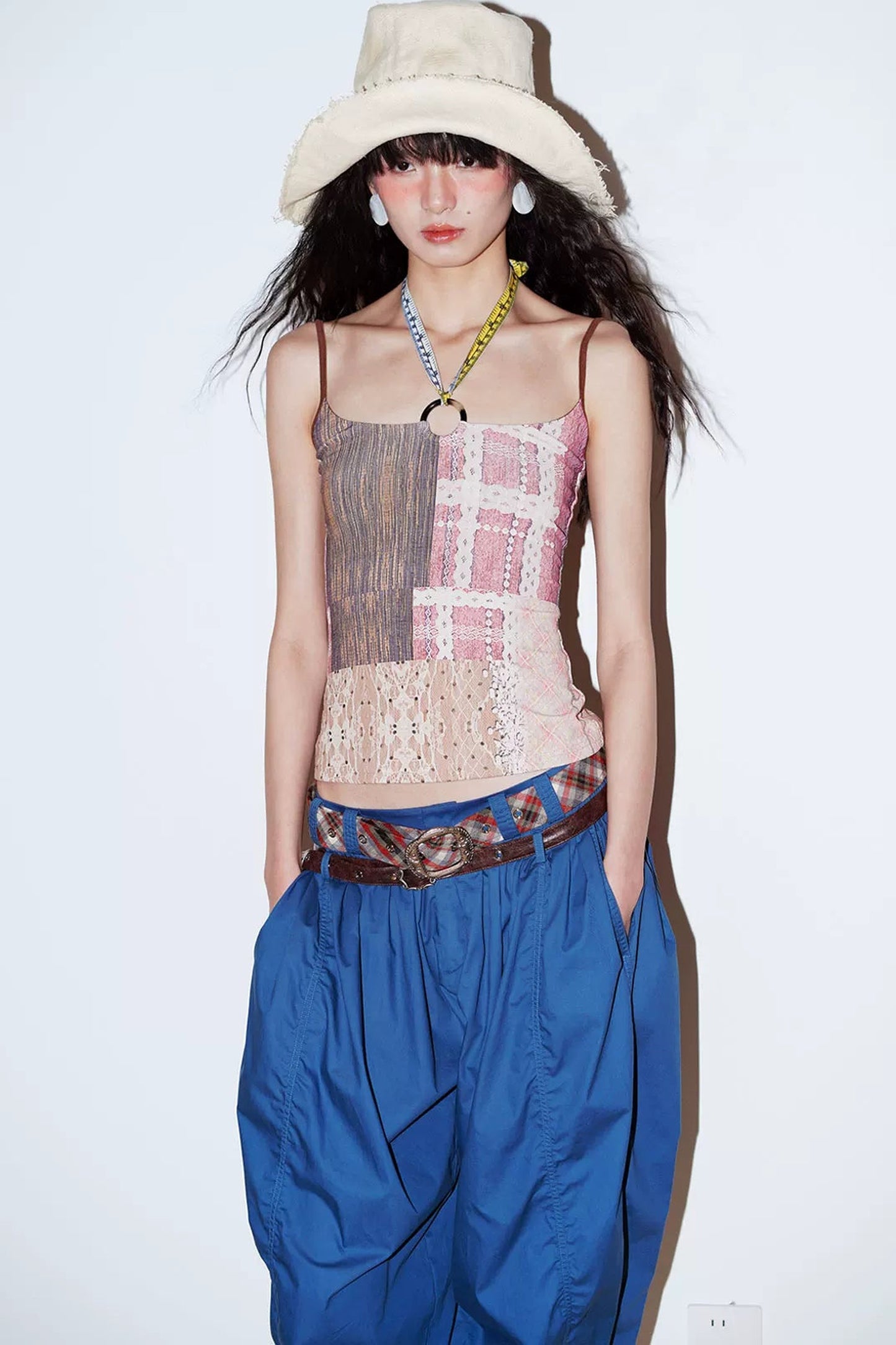Retro Print Halter Camisole Top