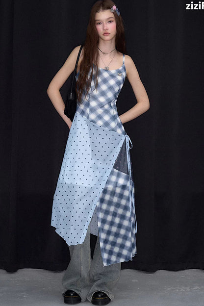 Mist Blue Polka Dot Dress