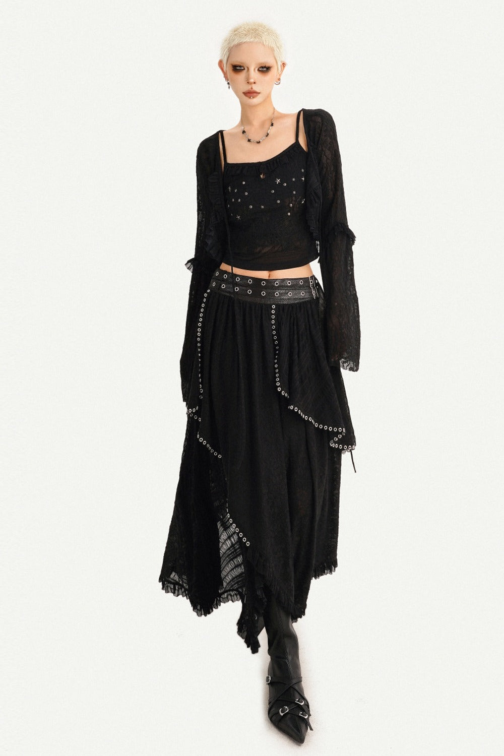 Schwarze schmale Strickjacke