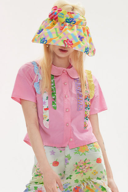 Plaid Floral Sun Visor