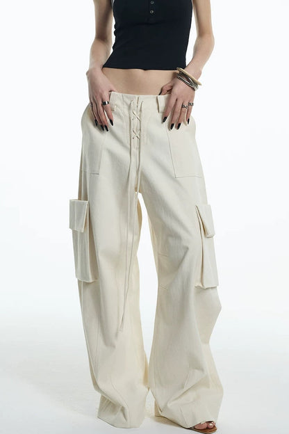 Oatmeal Curved Blade Cargo Pants