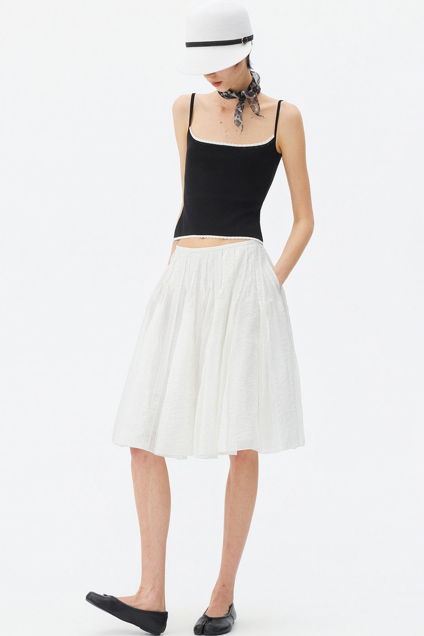 Color-Block Lace Knit Camisole