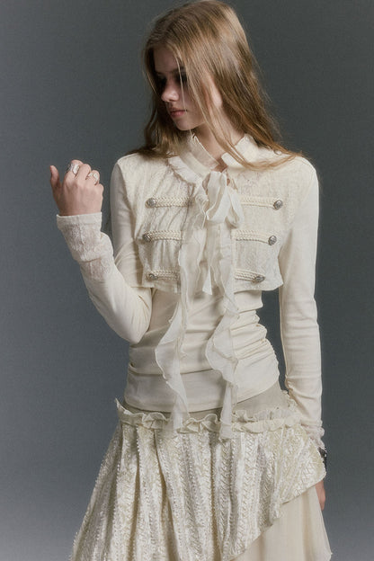 Napoleon Chiffon Patchwork Layered-Look Blouse