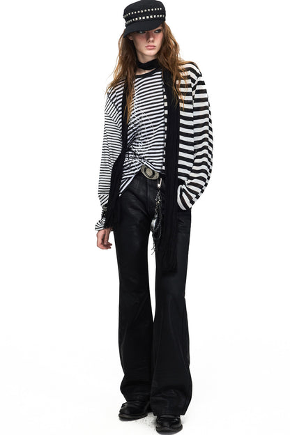 Waxed Flared Skinny Denim Jeans