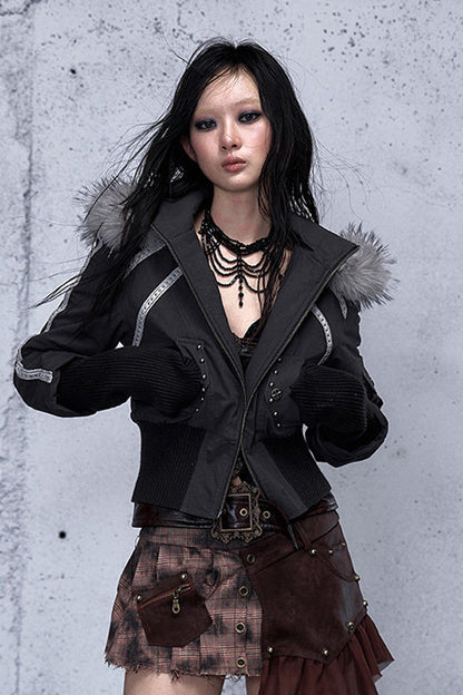 Hooded Fur Collar Parka Outer