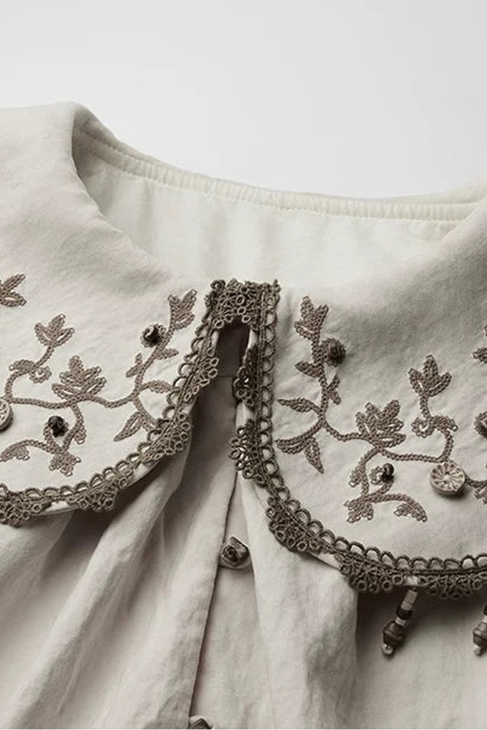 Heavy Embroidery Beading Batwing Jumpsuit