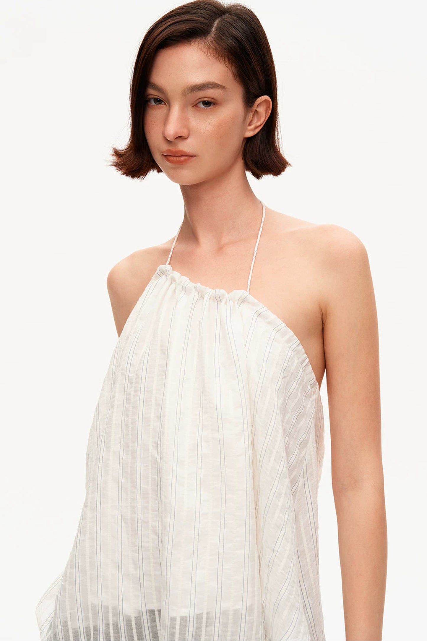 Textured Ruched Cotton Camisole