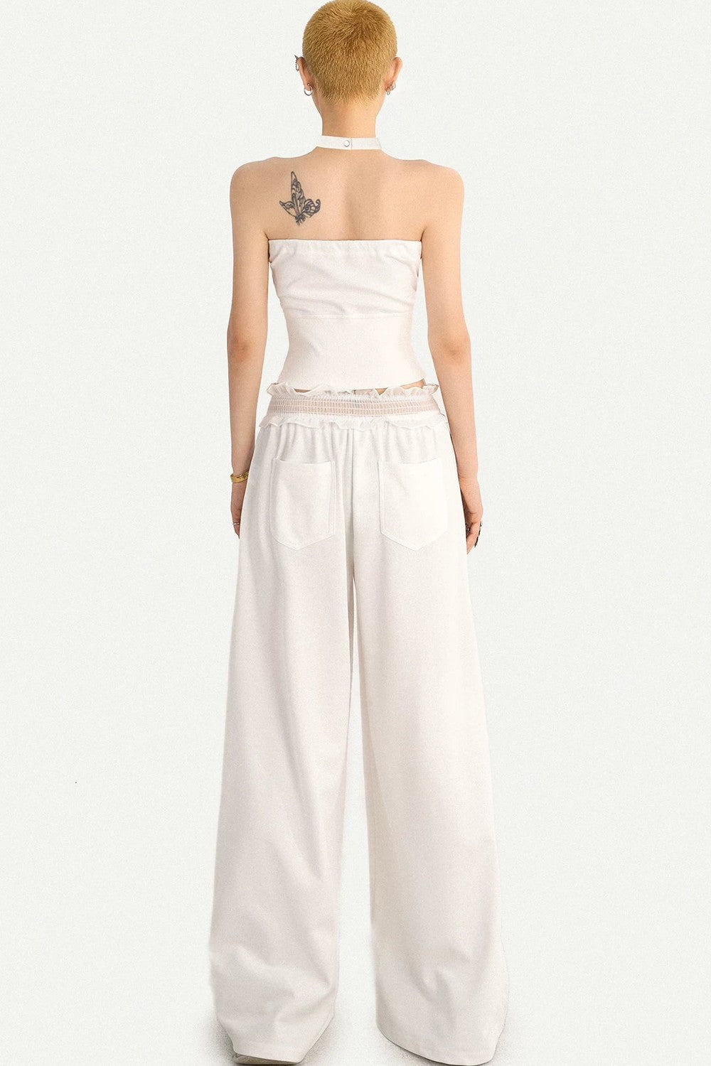 Letter Print Wide-Leg Pants