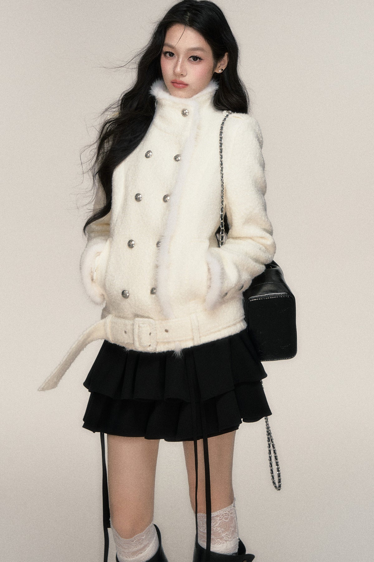 Double-Breasted Mink Fur Jacket