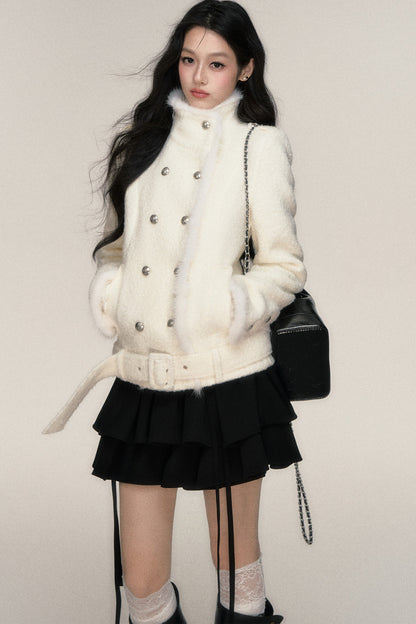 Double-Breasted Mink Fur Jacket