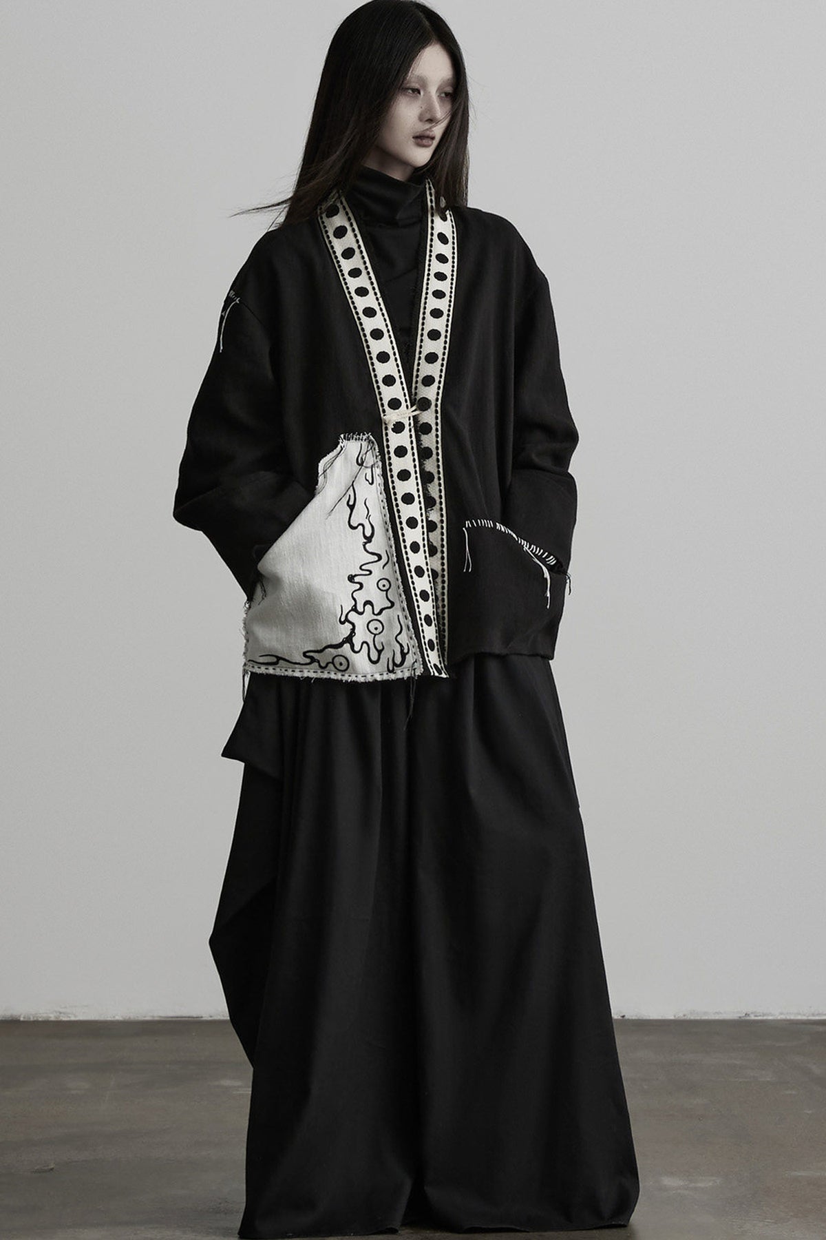Loose Chinese Embroidered Cotton Linen Jacket
