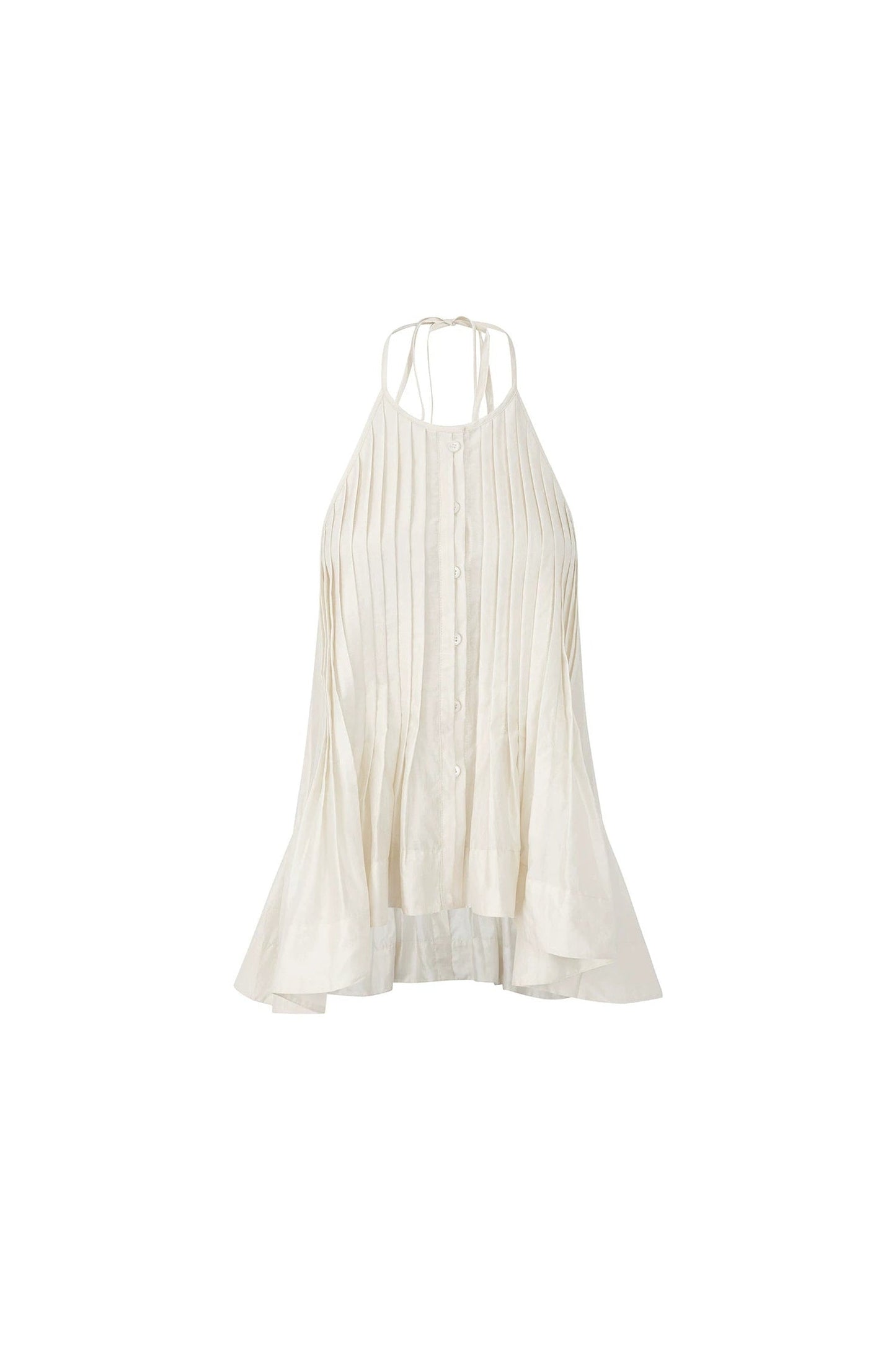 Acetate Tencel Pleated Halter Camisole