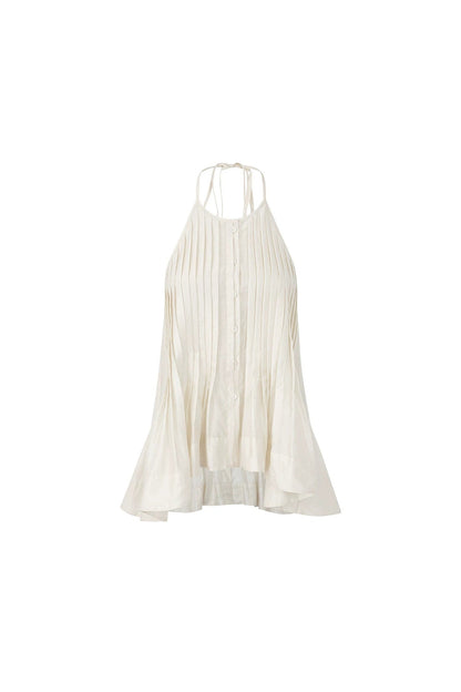 Acetate Tencel Pleated Halter Camisole