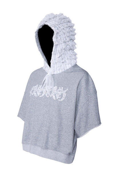 Lace Collar Hoodie T-Shirt
