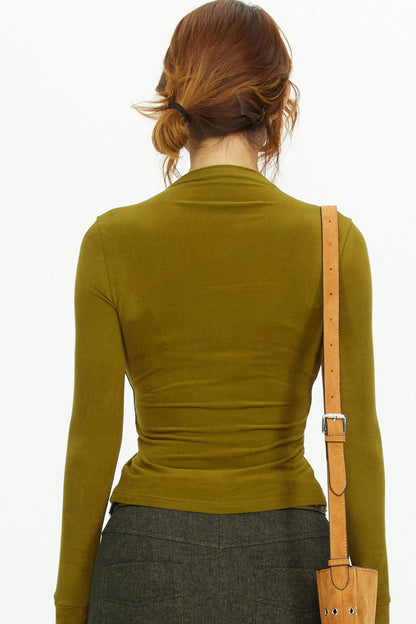 Moss Green Long Sleeve Knit Top