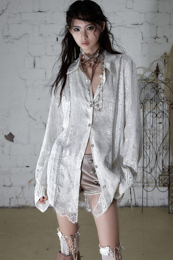 Baroque Chain Satin Blouse