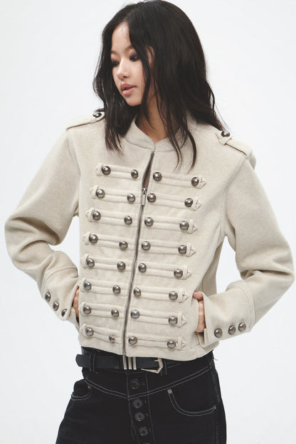 Metal Decorated Shoulder Pad Jacket Set-Up