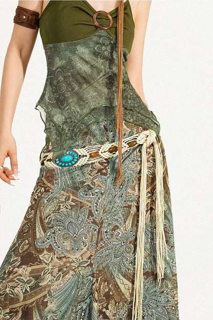 Retro Forest Agate Belt