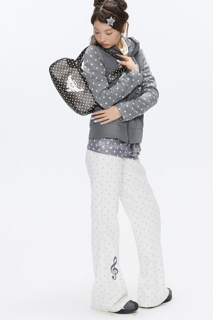 Striped Waistband Polka Dot Sweatpants