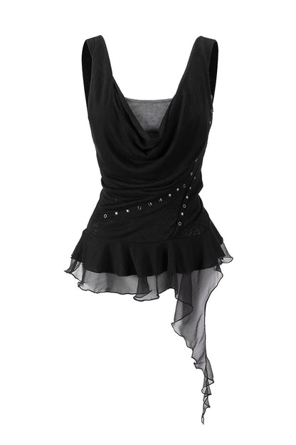 Gradient Chiffon Halter Top
