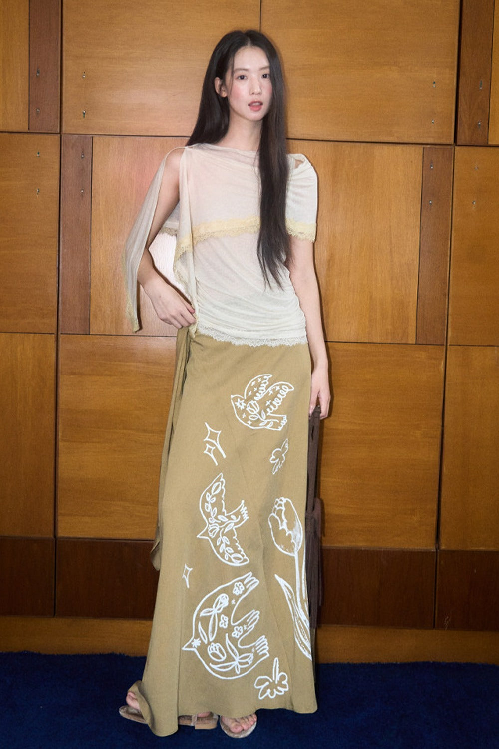 Tencel Linen Shawl Blouse Set