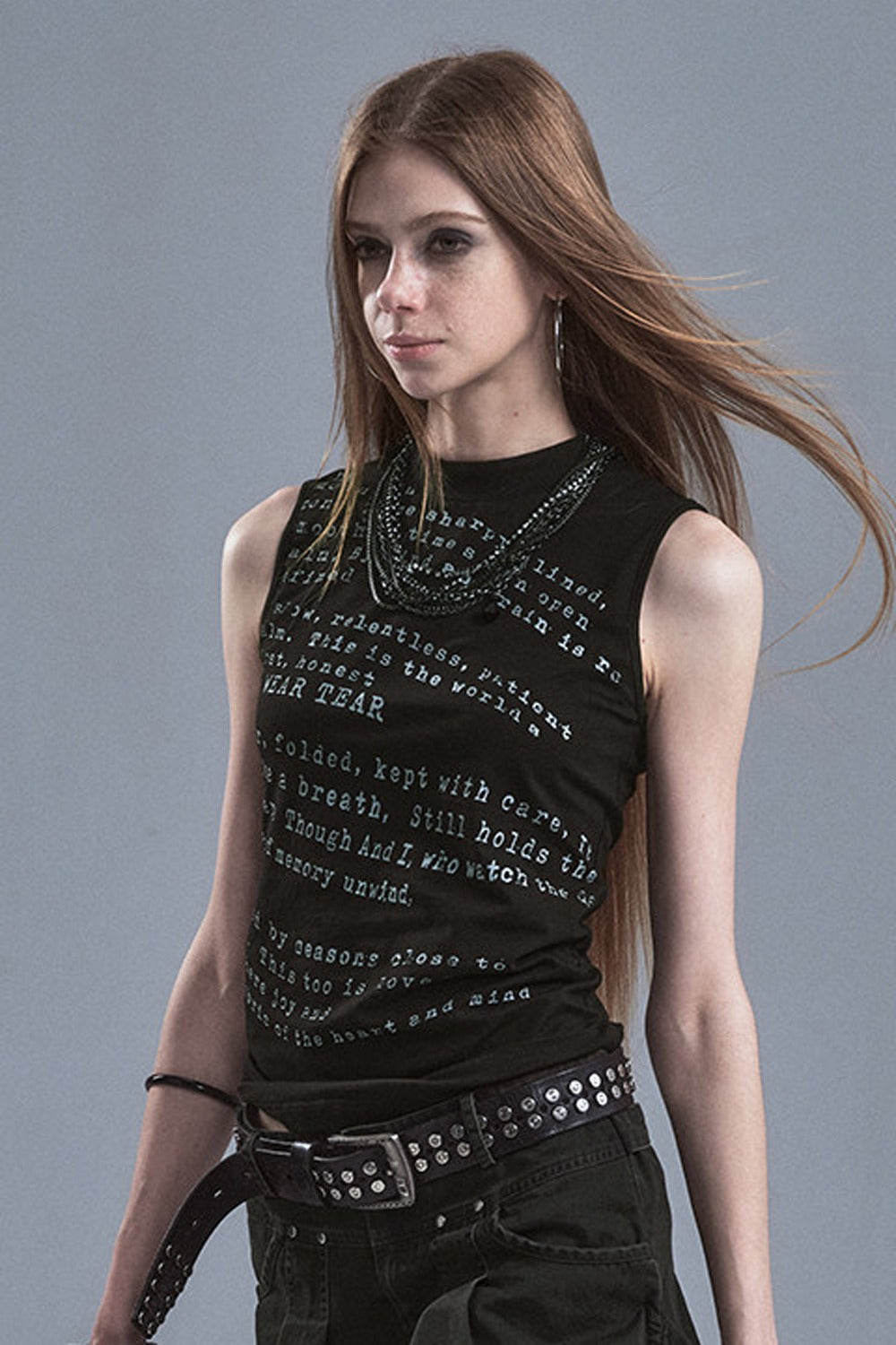 Twisted Letter Print Vest