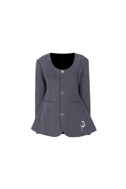 Y2K Pinstripe Blazer Dress