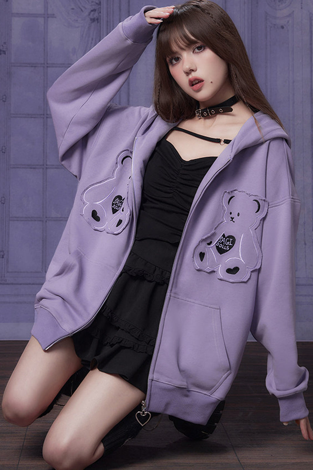 Purple Bear Hooded Sweatshirt