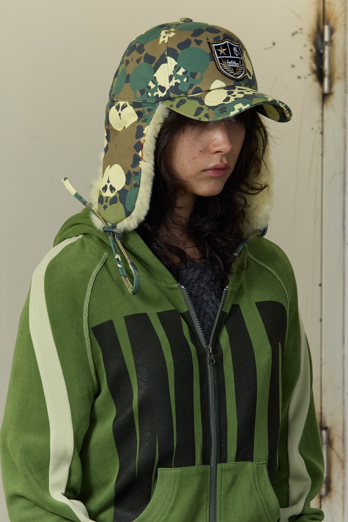 Camouflage Fur Earflap Baseball Cap