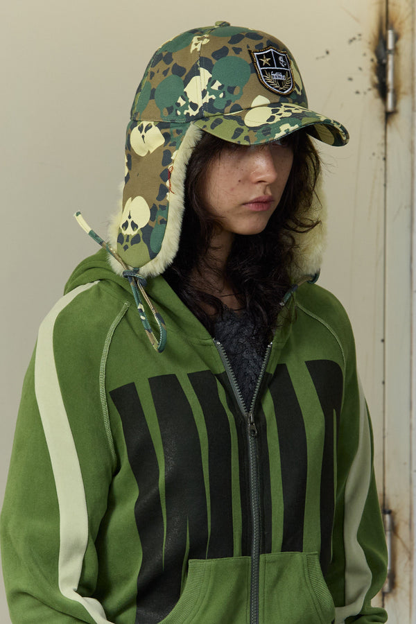 Camouflage Fur Earflap Baseball Cap