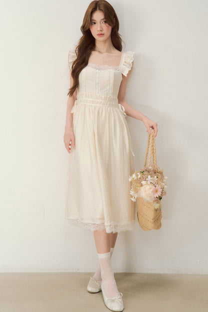 White Shell Lace Dress