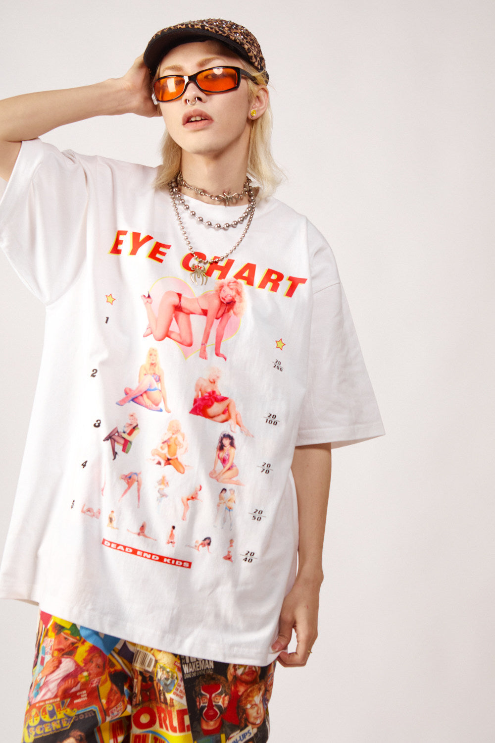 Eye Chart Oversized Graphic T-Shirt