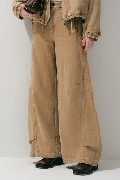 Khaki Straight-Leg Cargo Pants